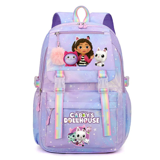 Mochila Gabby Dollhouses Girls School Backpack Cute Cartoon Prints