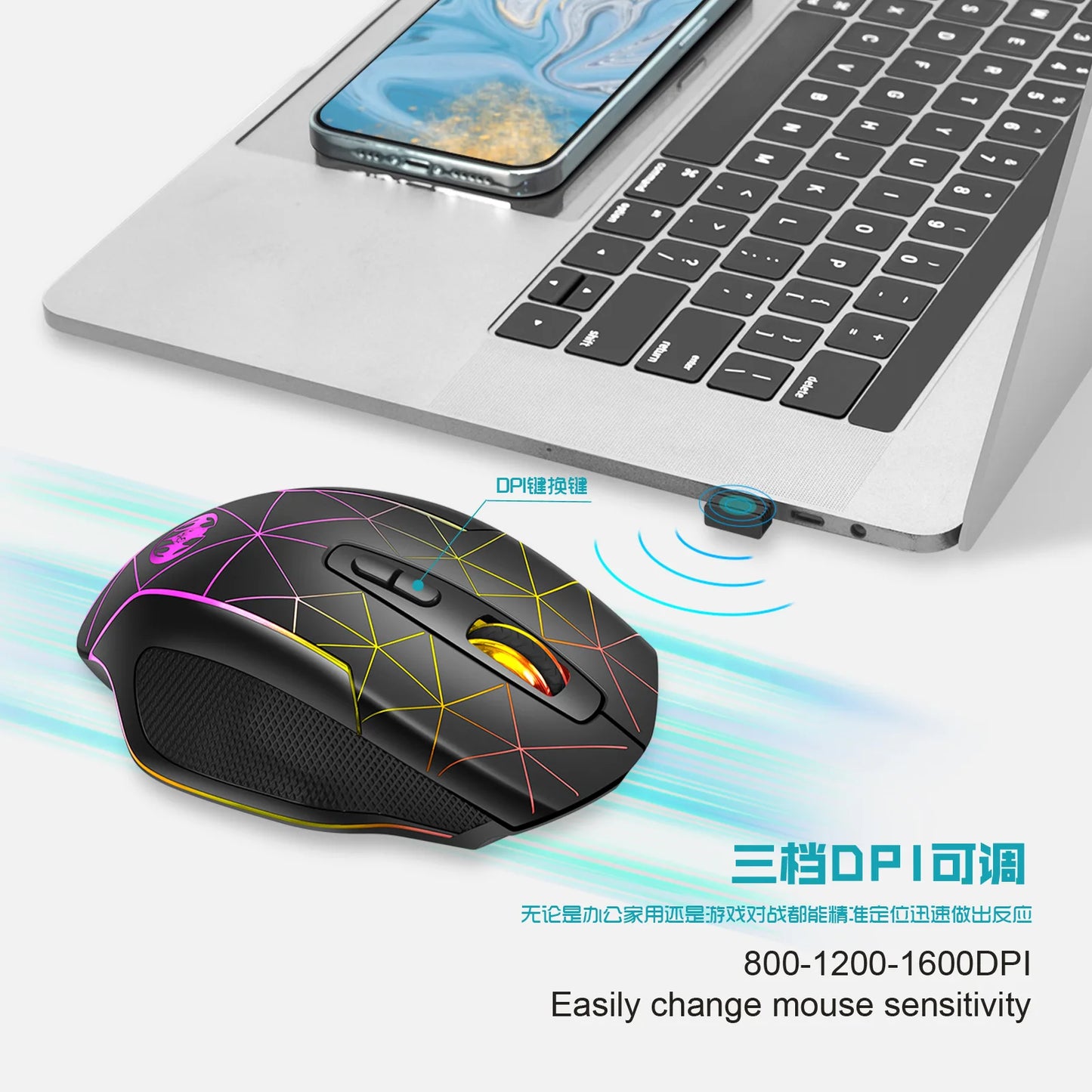 2.4G Wireless Mouse Rechargeable Gamer PC Mice