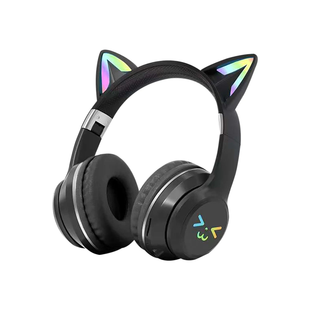 Gradient wireless Headphones RGB cute cat ear Bluetooth Earphone