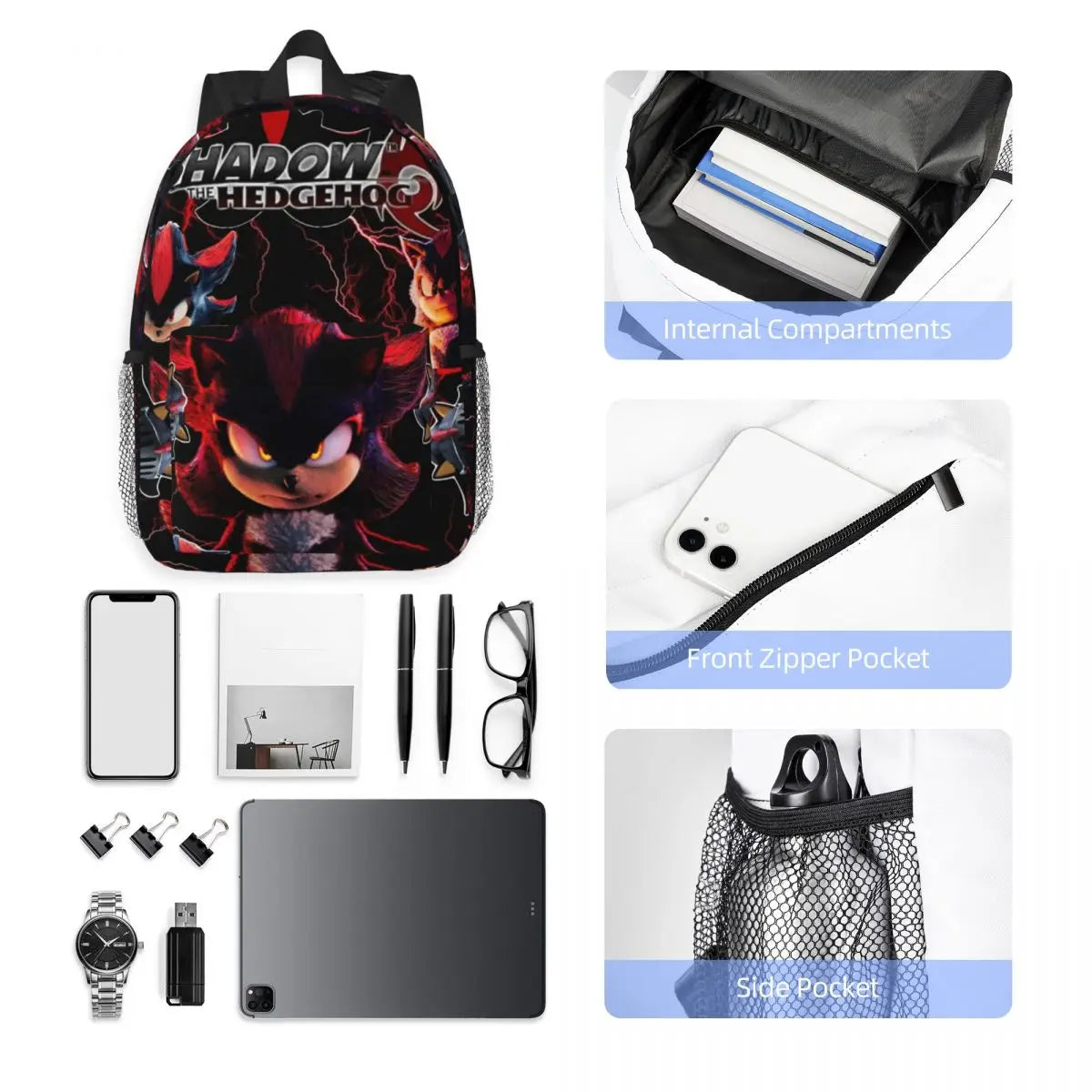 S-Shadow T-The-S H-Hedgehog-S Backpack Hot Sale Daypack  Boys/Girls