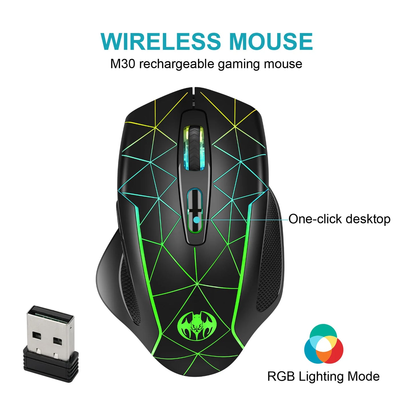 2.4G Wireless Mouse Rechargeable Gamer PC Mice
