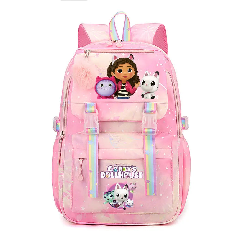 Mochila Gabby Dollhouses Girls School Backpack Cute Cartoon Prints