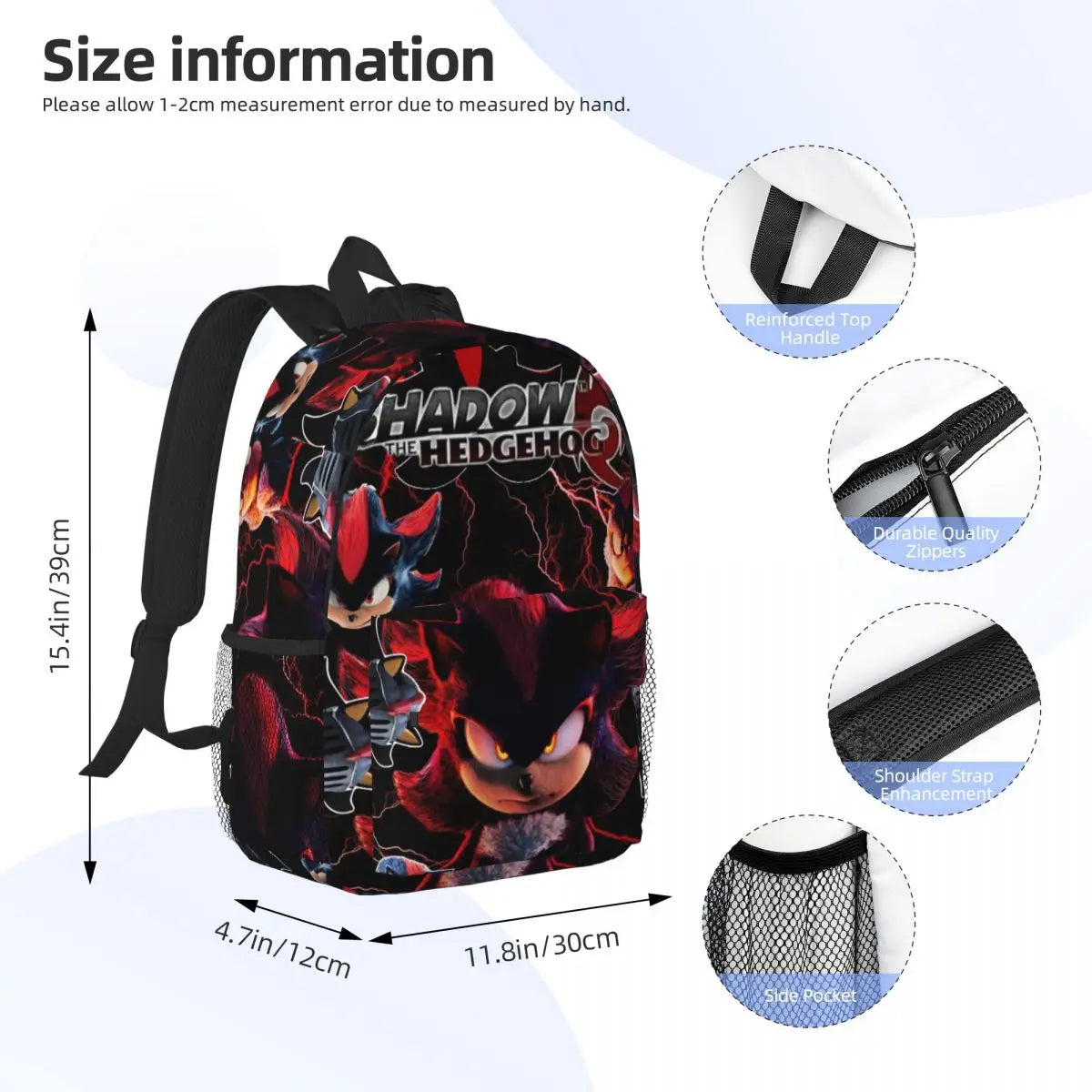 S-Shadow T-The-S H-Hedgehog-S Backpack Hot Sale Daypack  Boys/Girls