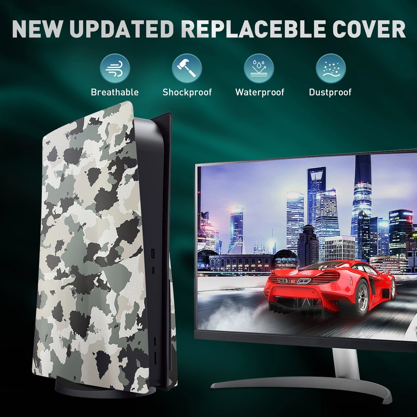 Console Cover Faceplate Compatible with PS5 Disc Edition